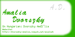 amalia dvorszky business card